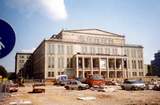 Das Opernhaus whrend der Umgestaltung des Augustsplatzes